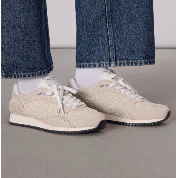 NEW RAG & BONE Suede Drift Running Sneakers for women in pebble 72510j5 - Picture 1 of 10
